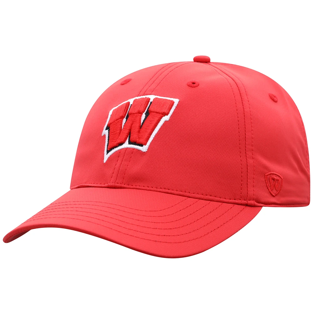 Men's Top of the World Red Wisconsin Badgers Victory Trainer Adjustable Hat