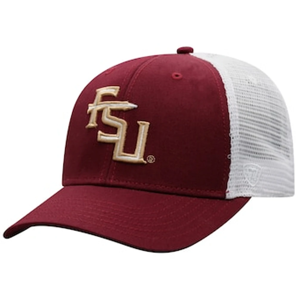 Men's Top of the World Garnet/White Florida State Seminoles Victory Baseline Trucker Adjustable Hat