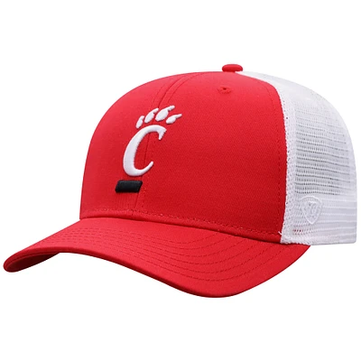 Men's Top of the World Red/White Cincinnati Bearcats Victory Baseline Adjustable Trucker Hat