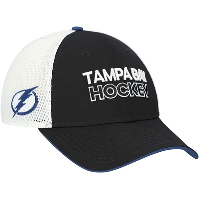 Men's Fanatics Black/White Tampa Bay Lightning Authentic Pro Rink Alternate Trucker Adjustable Hat