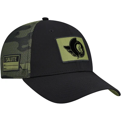 Men's Fanatics Black Ottawa Senators Authentic Pro Military Appreciation Adjustable Hat