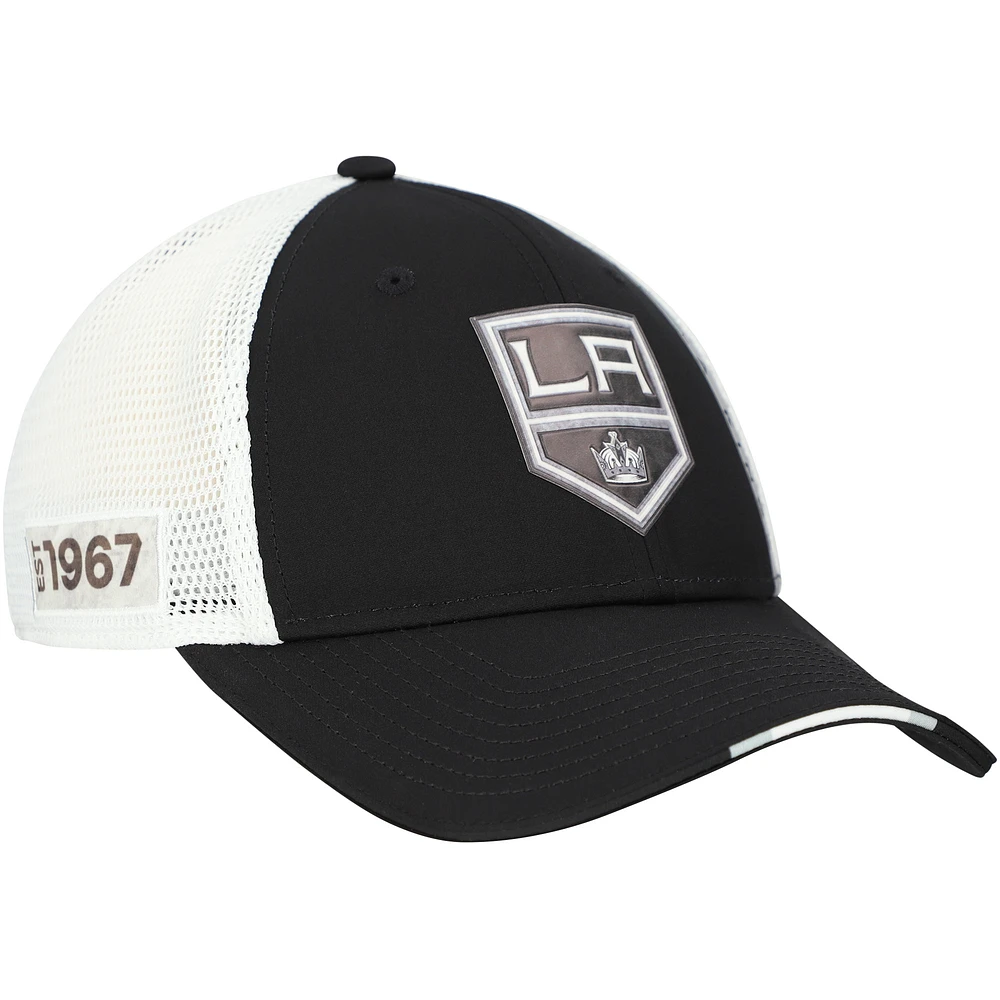 Men's Fanatics Black Los Angeles Kings Authentic Pro Draft Adjustable Trucker Hat