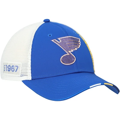 Men's Fanatics Royal St. Louis Blues Authentic Pro Draft Adjustable Trucker Hat