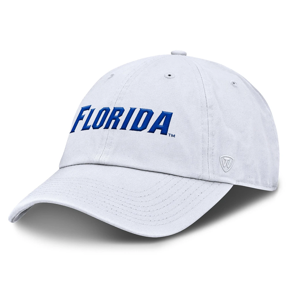 Men's Top of the World White Florida Gators Staple Adjustable Hat
