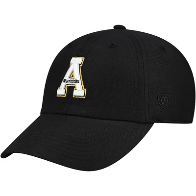 Men's Top of the World Black Appalachian State Mountaineers Staple Adjustable Hat