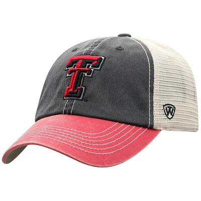 Men's Top of the World Black/Red Texas Tech Red Raiders Off-Road Adjustable Hat