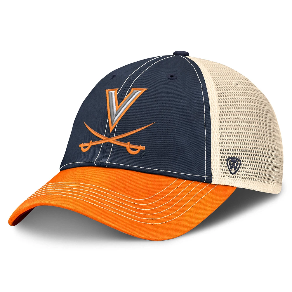 Men's Top of the World True Navy Virginia Cavaliers Off Road Adjustable Trucker Hat