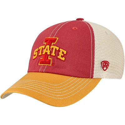 Men's Top of the World Cardinal/Gold Iowa State Cyclones Off Road Adjustable Trucker Hat