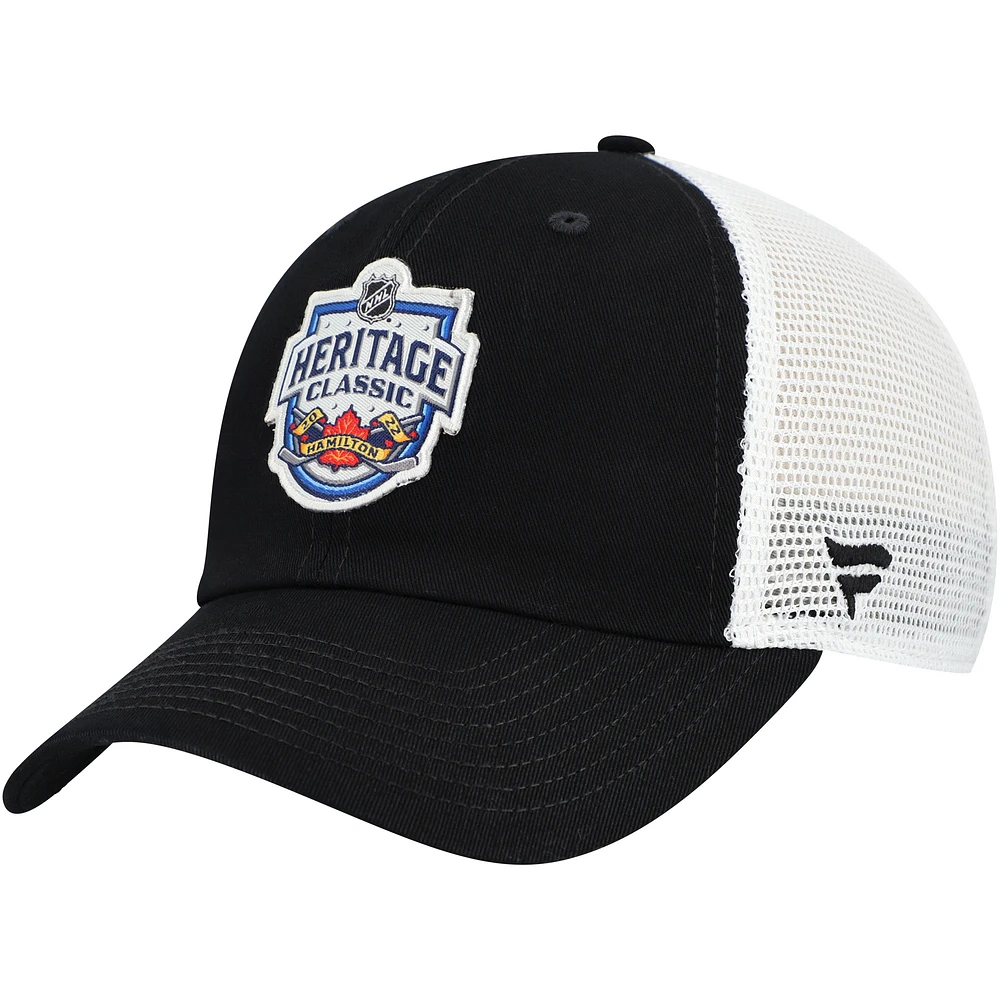 Men's Fanatics Black/White Heritage Classic Adjustable Trucker Hat