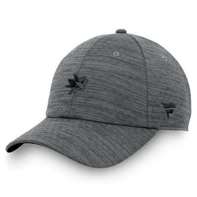 Men's Fanatics Heather Charcoal San Jose Sharks Authentic Pro Road Adjustable Hat