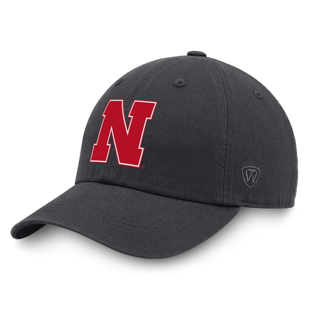 Men's Top of the World Heather Charcoal Nebraska Huskers Champ Adjustable Hat