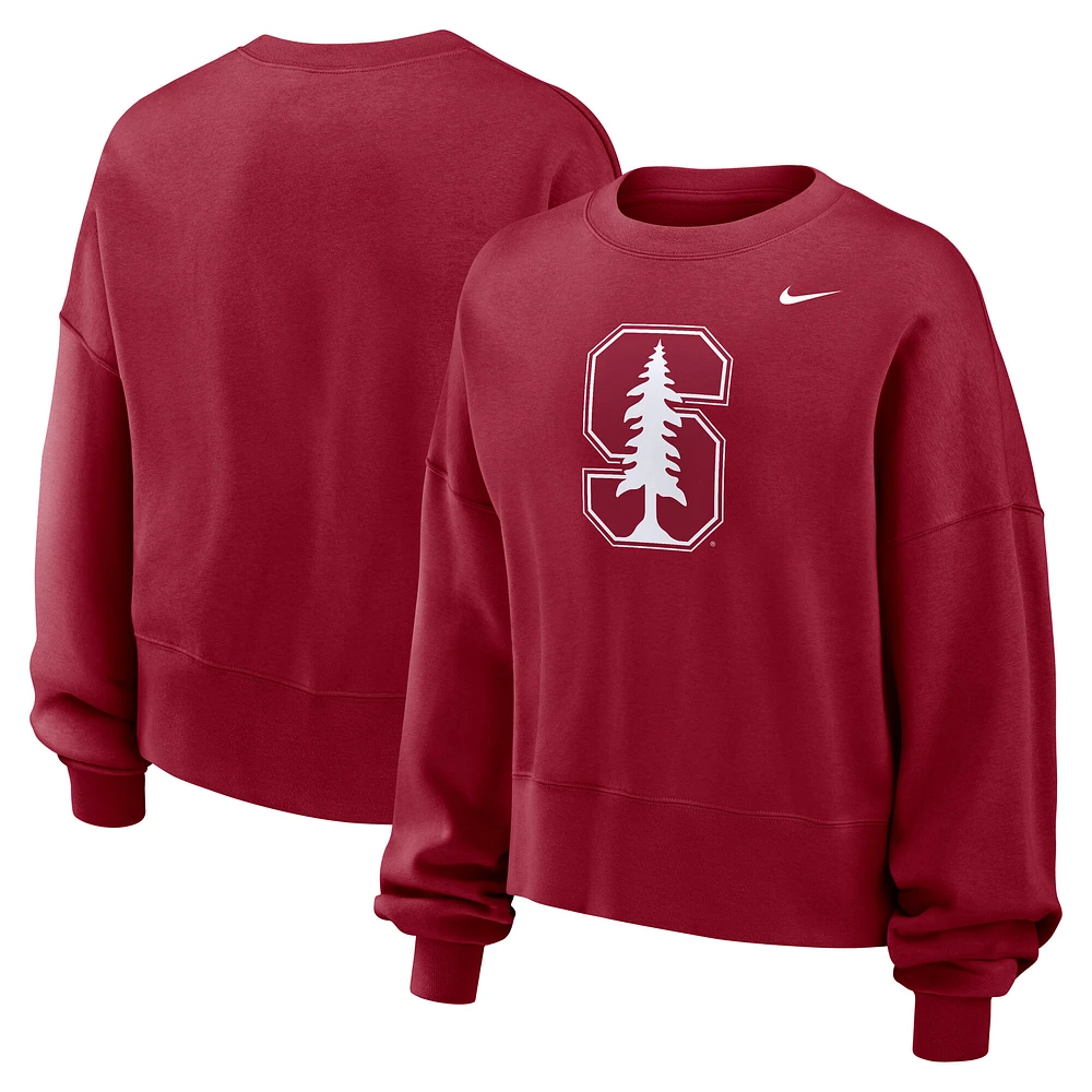 Women's Nike Cardinal Stanford Cardinal Oversized Essential Pullover Sweatshirt