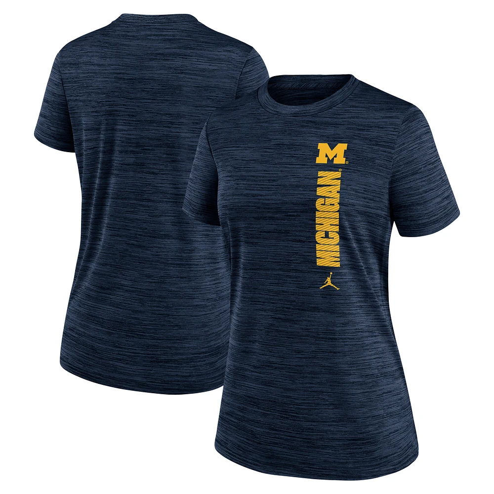 Women's Nike Navy Michigan Wolverines Velocity Performance T-Shirt