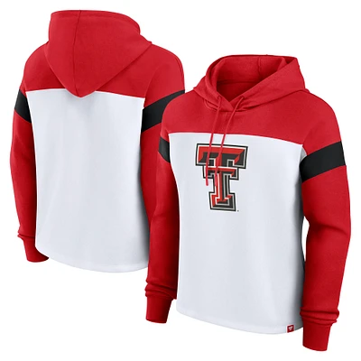Women's Fanatics White/Red Texas Tech Red Raiders Primary Logo Pullover Hoodie