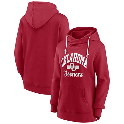 Women's Fanatics Crimson Oklahoma Sooners Iconic Fleece Pullover Hoodie