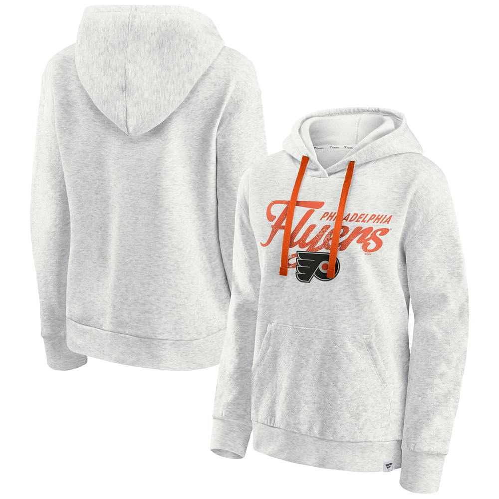 Women's Fanatics Oatmeal Philadelphia Flyers True Classics Quilted Pullover Hoodie