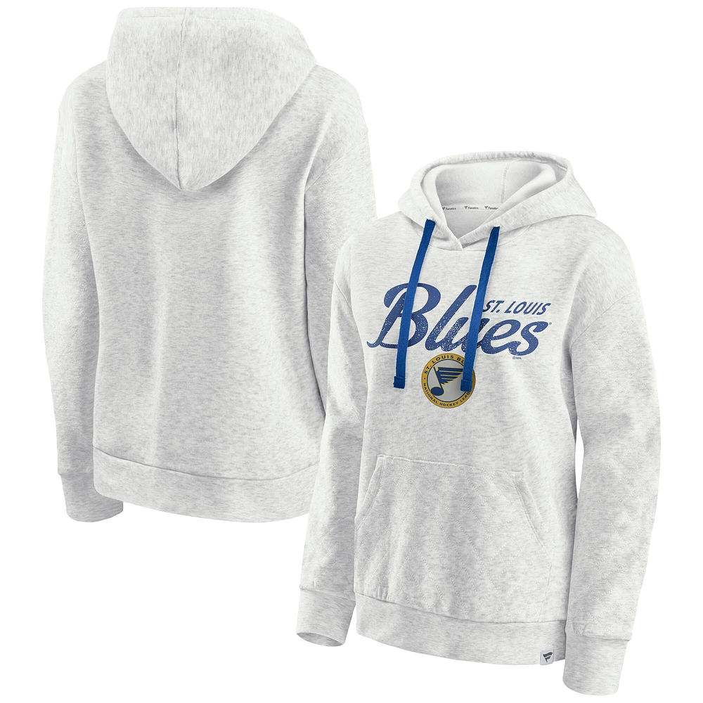 Women's Fanatics Oatmeal St. Louis Blues True Classics Quilted Pullover Hoodie