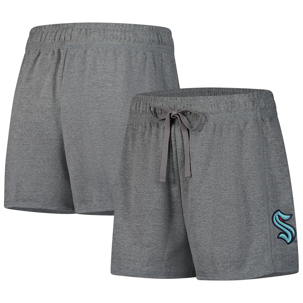 Women's Fanatics Heather Gray Seattle Kraken Logo Shorts