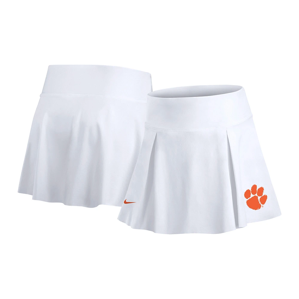 Women's Nike White Clemson Tigers Club Performance Tennis Skirt with Shorts