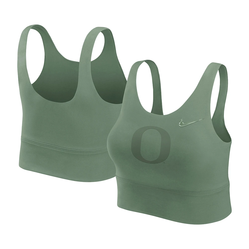 Women's Nike Green Oregon Ducks Performance Longline Sports Bra
