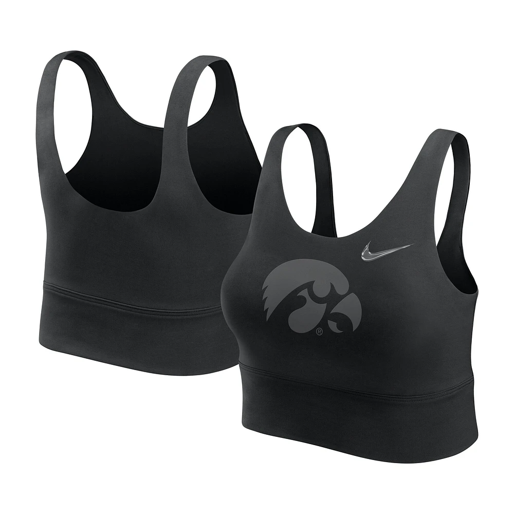 Women's Nike Black Iowa Hawkeyes Performance Longline Sports Bra