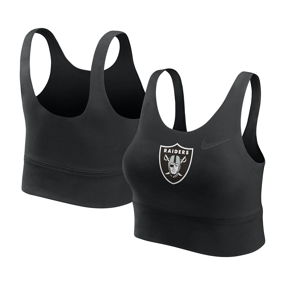 Women's Nike Black Las Vegas Raiders Performance Longline Sports Bra