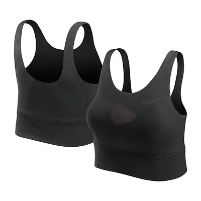 Women's Nike  Black Kansas City Chiefs Performance Longline Sports Bra