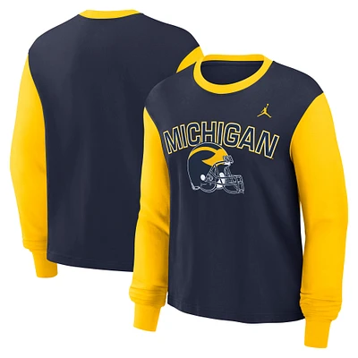 Women's Nike College Navy Michigan Wolverines Boxy Long Sleeve T-Shirt
