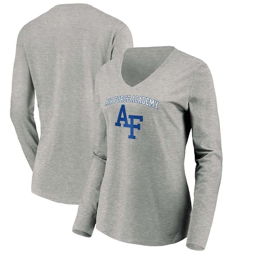 Women's Fanatics Gray Air Force Falcons Campus Icon Long Sleeve T-Shirt