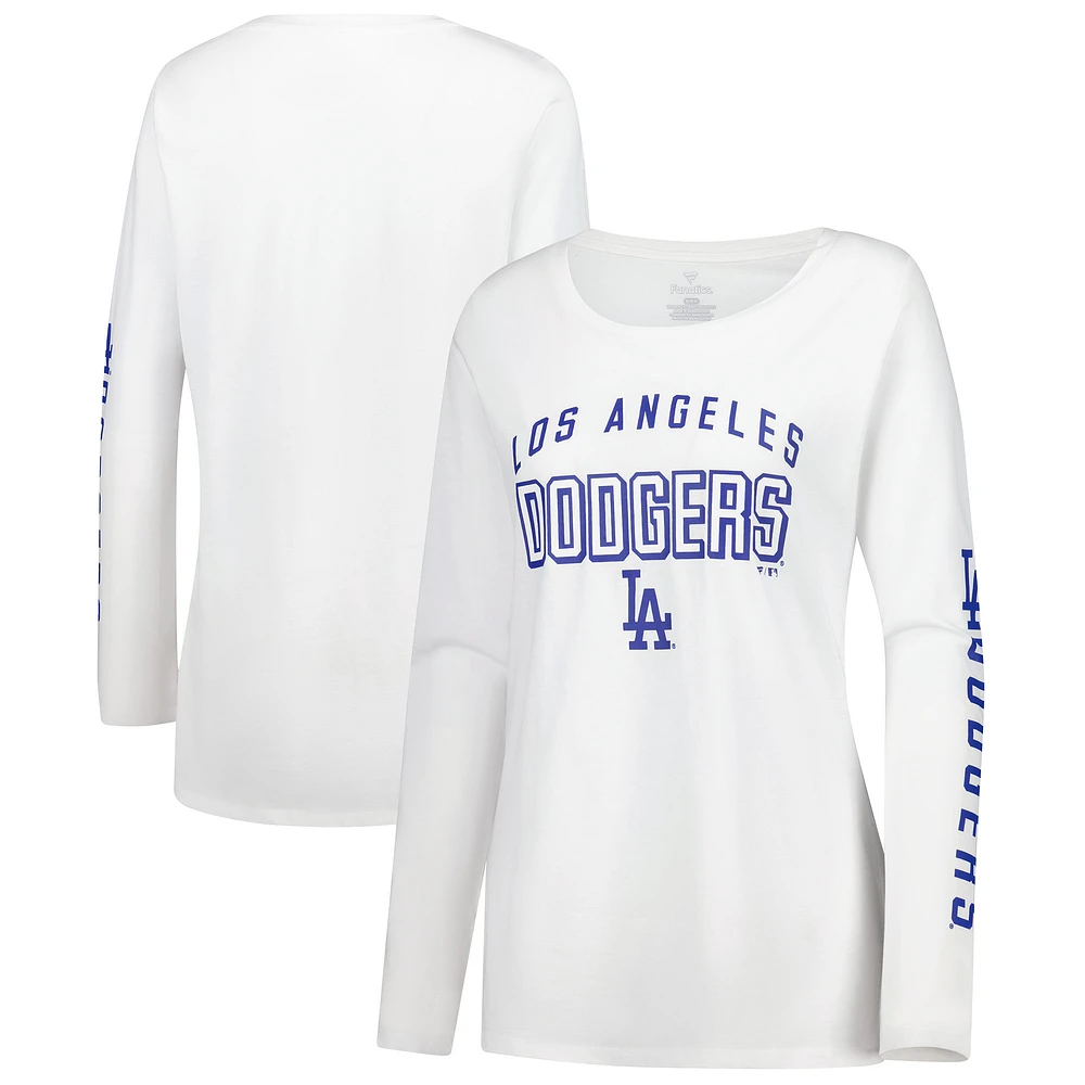 Women's Fanatics White Los Angeles Dodgers Team Long Sleeve T-Shirt