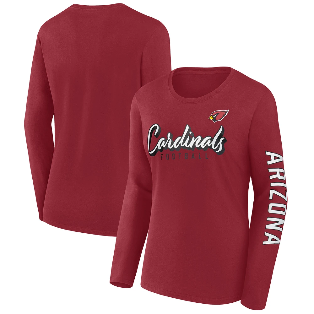 Women's Fanatics Cardinal Arizona Cardinals Cheerleader Long Sleeve T-Shirt