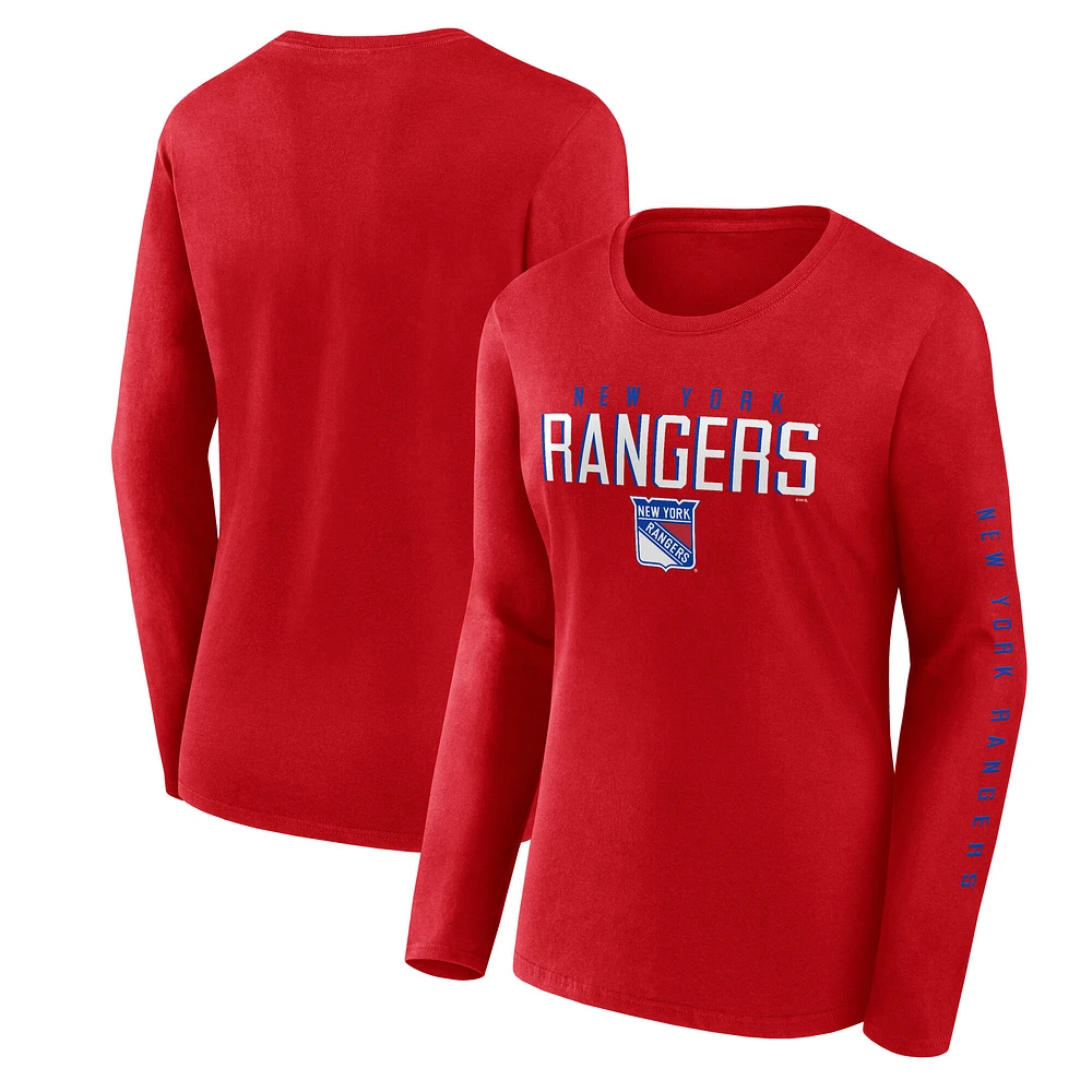 Women's Fanatics Red New York Rangers Long Sleeve T-Shirt