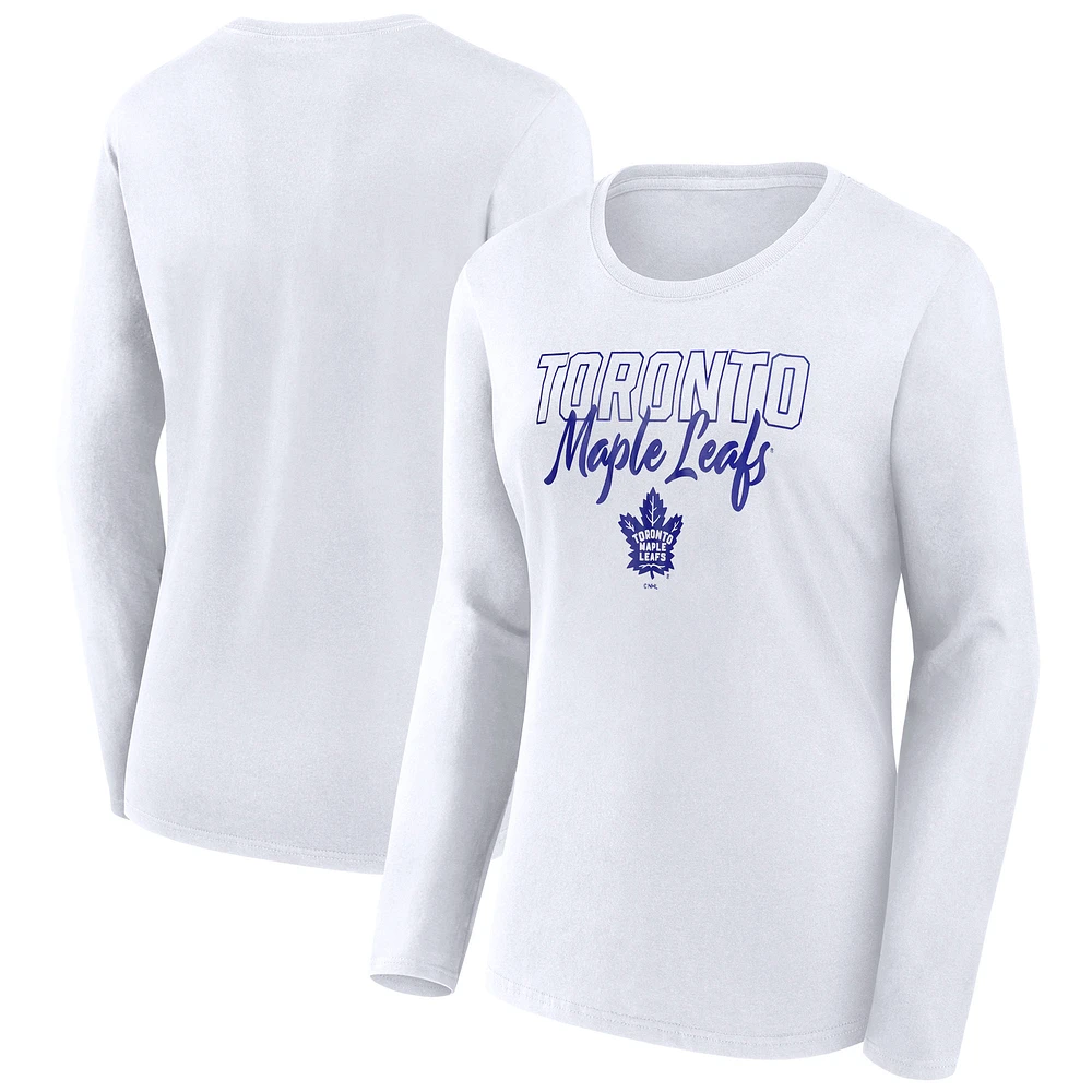 Women's Fanatics White Toronto Maple Leafs Long Sleeve T-Shirt