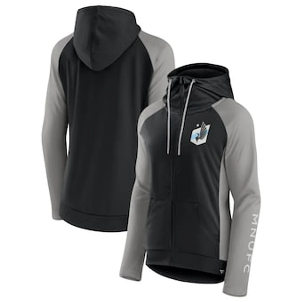 Women's Fanatics Black Minnesota United FC Interlock Lightweight Full-Zip Jacket