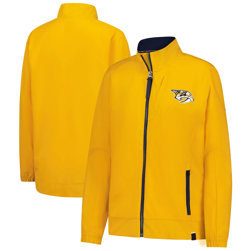 Women's Fanatics Gold Nashville Predators Authentic Pro Full-Zip Coaches Jacket