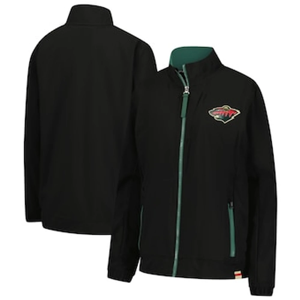Women's Fanatics Black Minnesota Wild Authentic Pro Rink Coaches Full-Zip Jacket