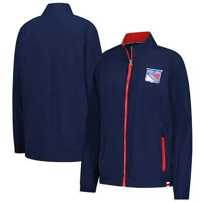 Women's Fanatics Navy New York Rangers Authentic Pro Rink Coaches Full-Zip Jacket