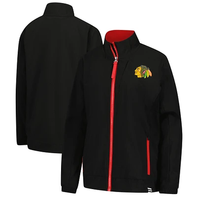 Women's Fanatics Black Chicago Blackhawks Authentic Pro Rink Coaches Full-Zip Jacket