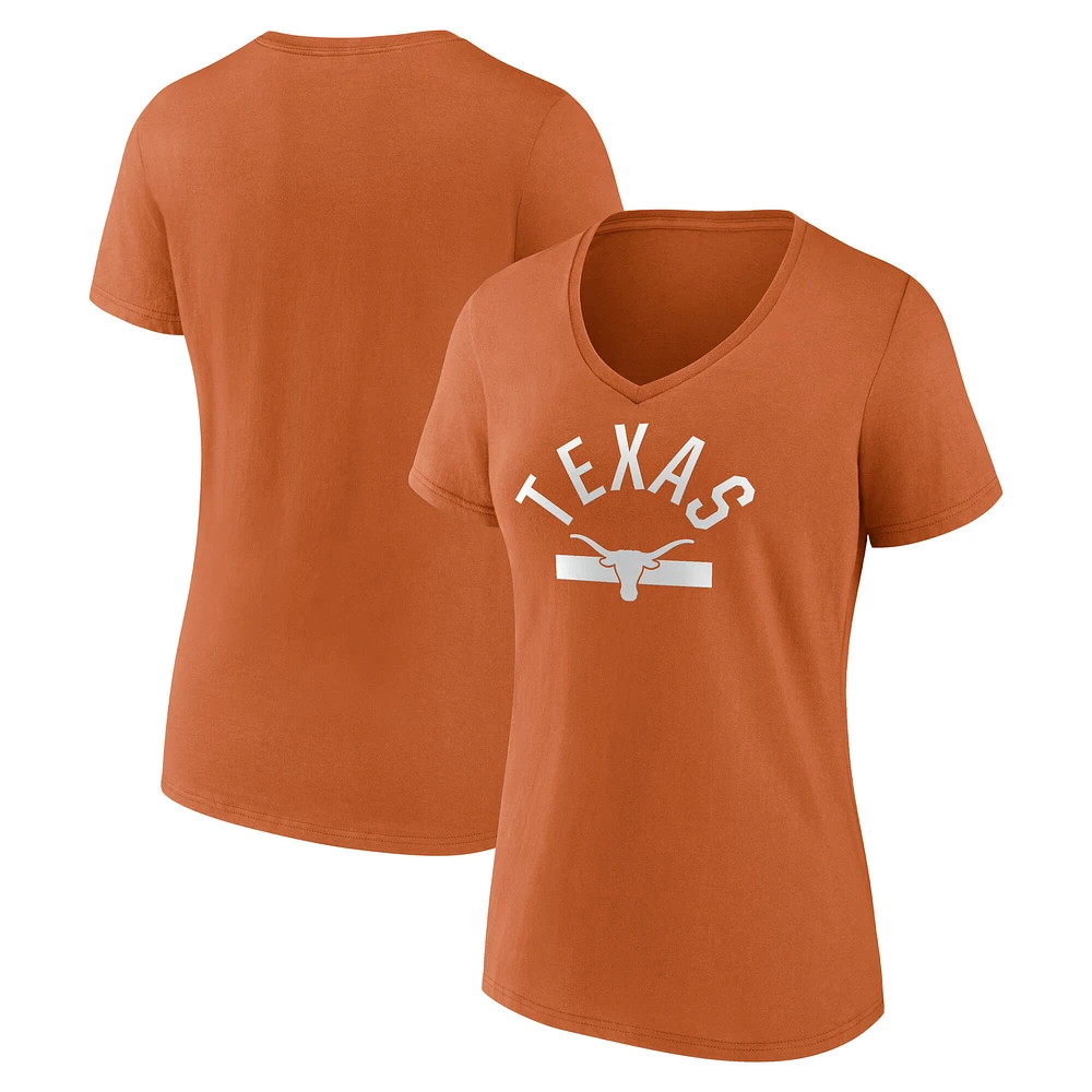 Women's Fanatics Texas Orange Texas Longhorns Iconic Game Used V-Neck T-Shirt