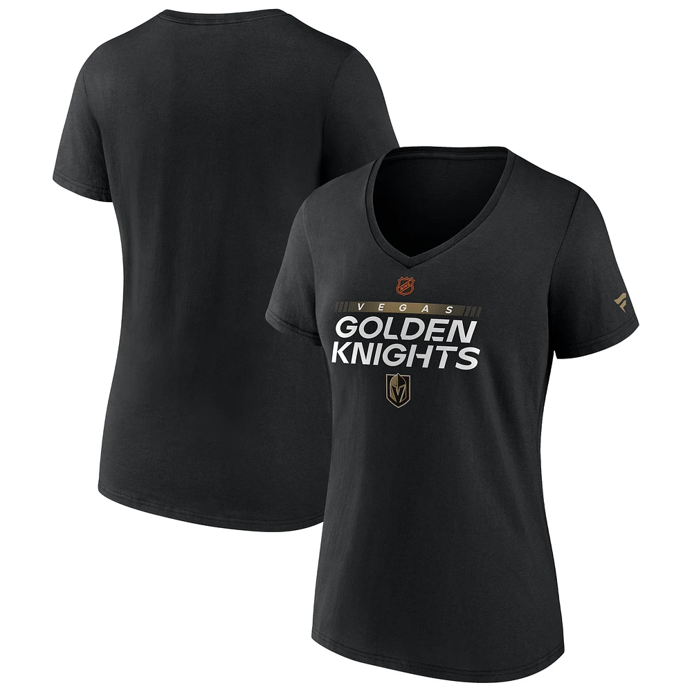 Women's Fanatics Black Vegas Golden Knights Confidential Program V-Neck T-Shirt