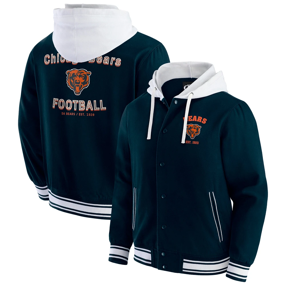 Men's Darius Rucker Collection by Fanatics Navy Chicago Bears Full-Snap Hoodie Jacket