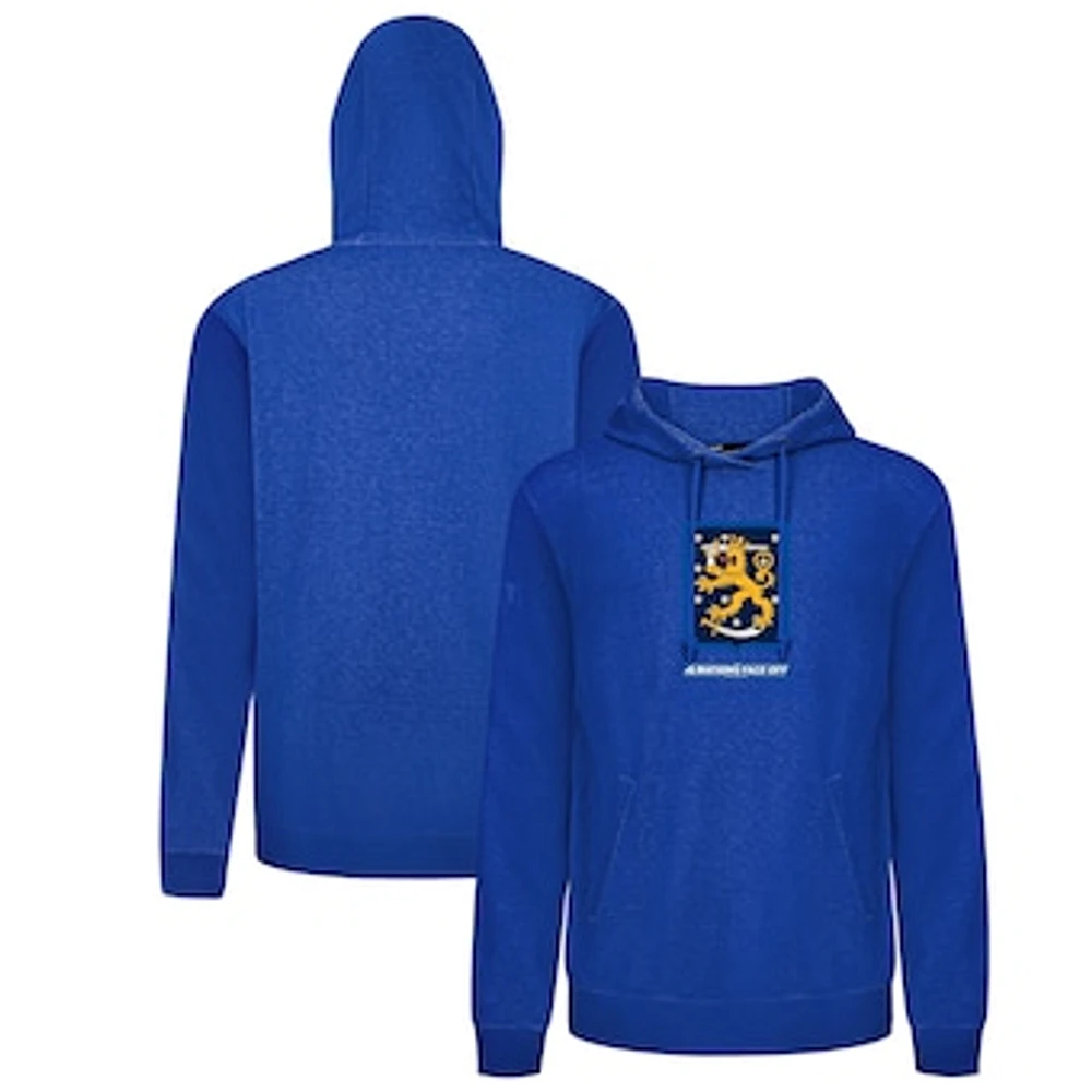 Men's Levelwear Royal Finland 2025 4 Nations Face-Off Pulsar Tri-Blend Pullover Hoodie