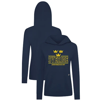 Women's Levelwear Navy Sweden 2025 4 Nations Face-Off Relay Pullover Hoodie
