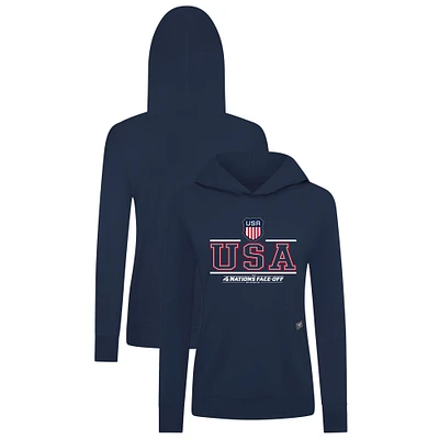 Women's Levelwear Navy USA 2025 4 Nations Face-Off Relay Pullover Hoodie