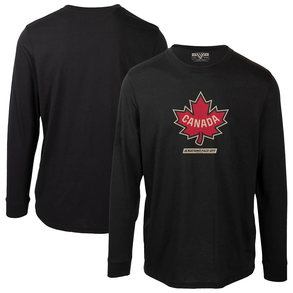 Men's Levelwear Black Canada 2025 4 Nations Face-Off Oscar Long Sleeve T-Shirt