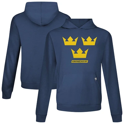 Men's Levelwear Navy Sweden 2025 4 Nations Face-Off Relay Pullover Hoodie