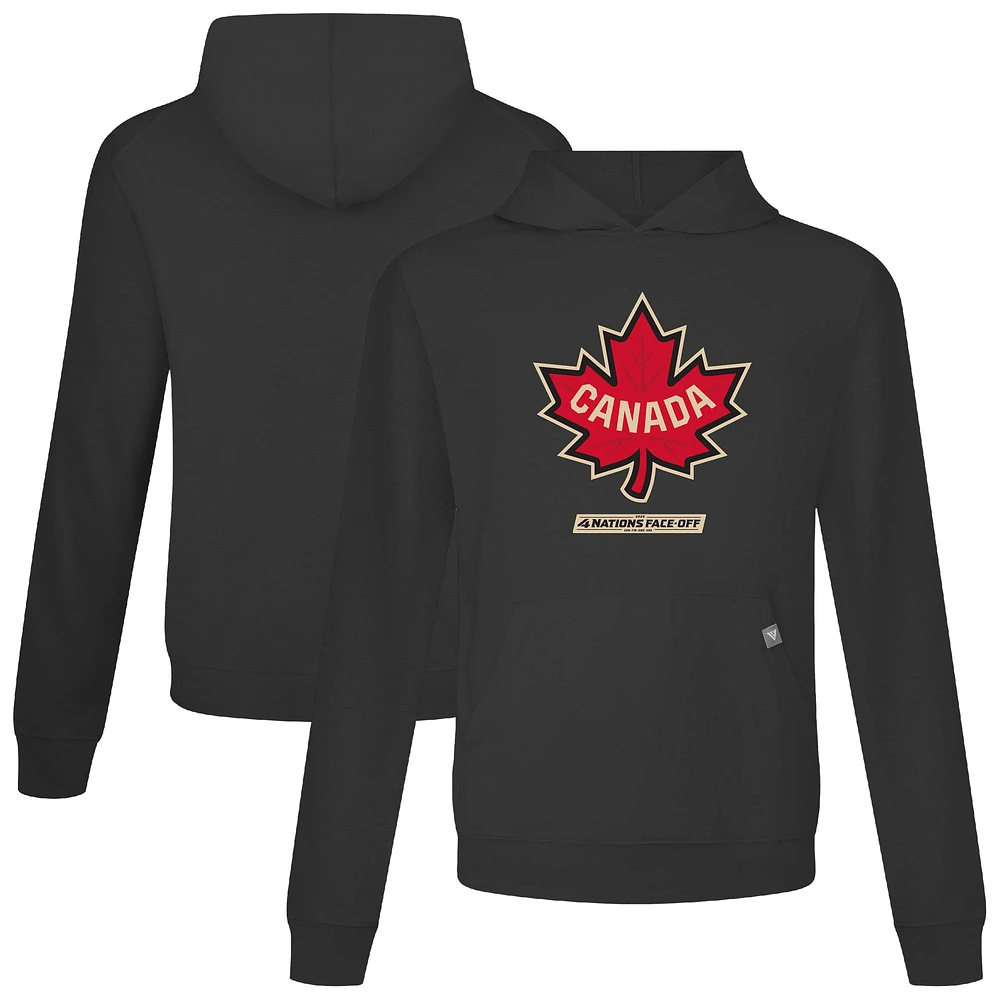 Men's Levelwear Black Canada 2025 4 Nations Face-Off Relay Pullover Hoodie