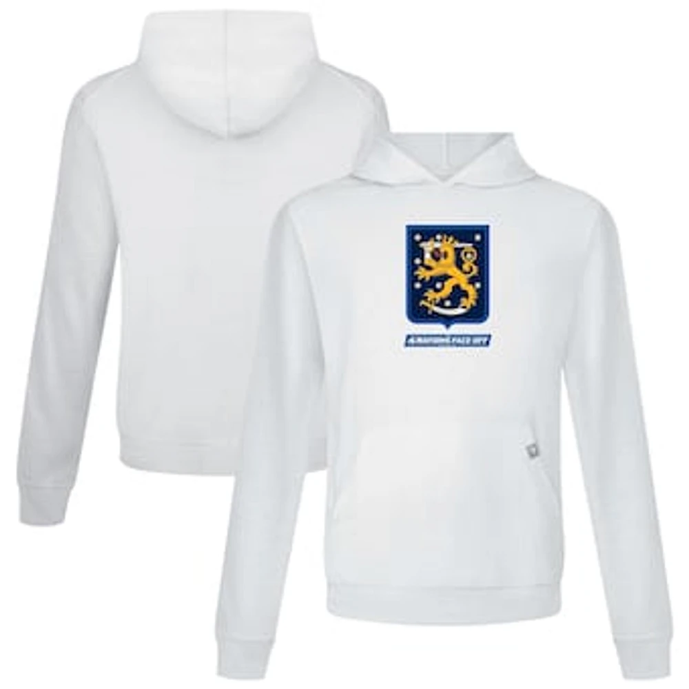 Men's Levelwear White Finland 2025 4 Nations Face-Off Relay Pullover Hoodie