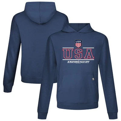 Men's Levelwear Navy USA 2025 4 Nations Face-Off Relay Pullover Hoodie