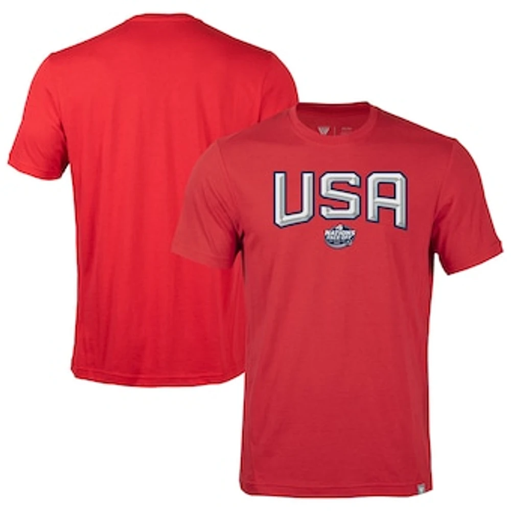 Men's Levelwear Red USA 2025 4 Nations Face-Off Thrive Tri-Blend T-Shirt